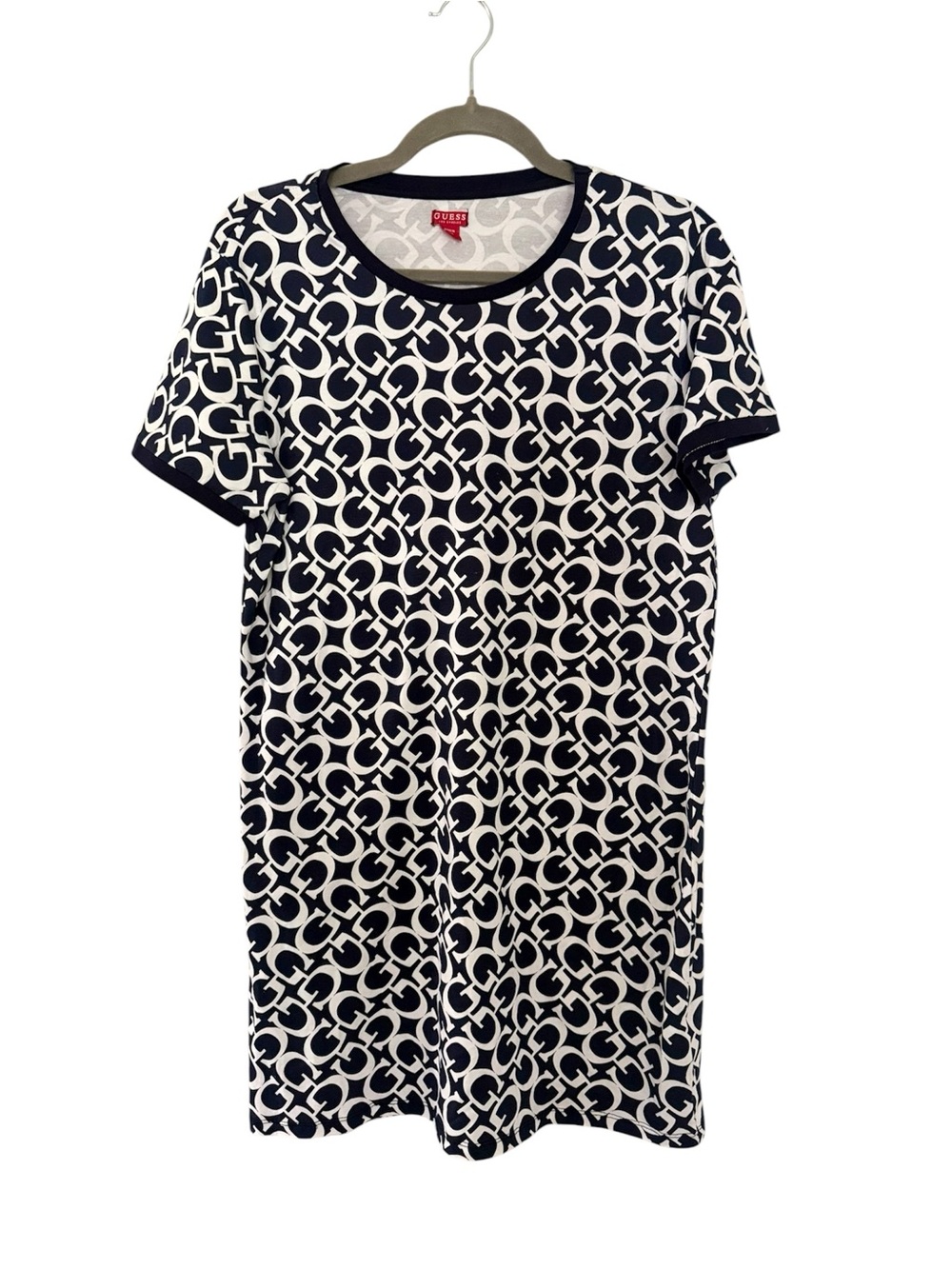 GUESS Logo Dress Streetwear Y2K Revival Navy White 80’s Size M